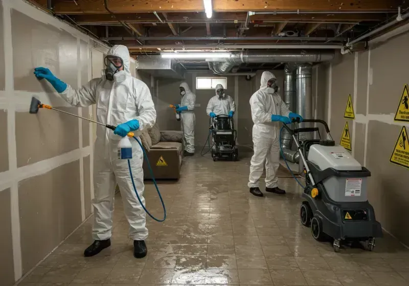 Basement Moisture Removal and Structural Drying process in Fowler, MI